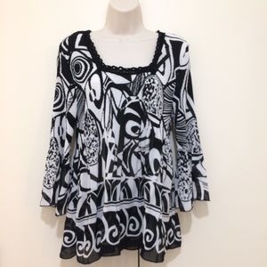 Nicola Blouse Ladies Size Large Retro